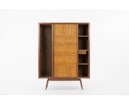 Armoire André Sornay en acajou blond et frêne 1950