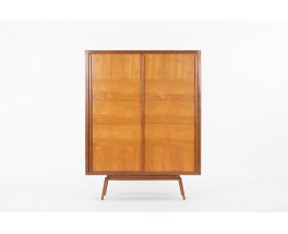 Armoire André Sornay en acajou blond et frêne 1950