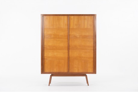 Andre Sornay wardrobe in light mahogany and ash 1950