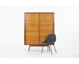 Armoire André Sornay en acajou blond et frêne 1950