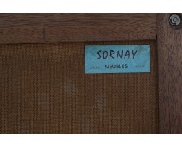 Armoire André Sornay en acajou blond et frêne 1950