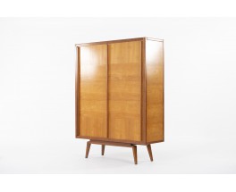 Armoire André Sornay en acajou blond et frêne 1950