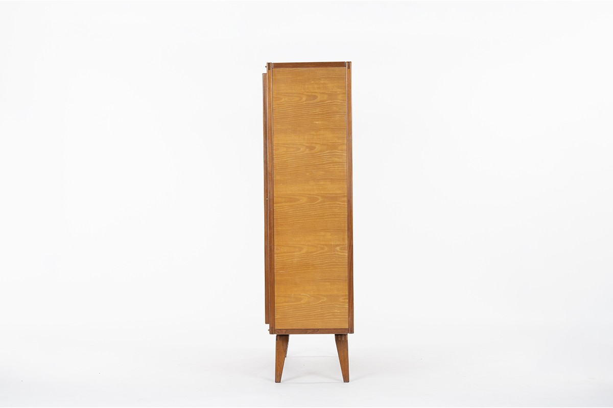 Andre Sornay wardrobe in light mahogany and ash 1950