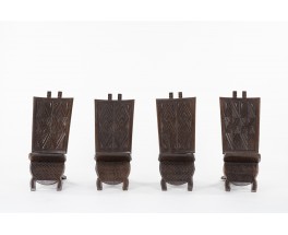 Chairs Palabre model in coconut palm from Congo 1960 set of 2