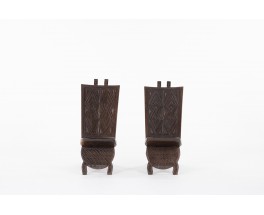 Chairs Palabre model in coconut palm from Congo 1960 set of 2