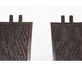 Chairs Palabre model in coconut palm from Congo 1960 set of 2