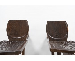 Chairs Palabre model in coconut palm from Congo 1960 set of 2