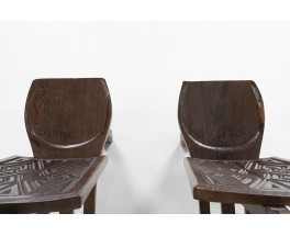 Chaises modèle Palabre en cocotier du Congo 1960 set de 2
