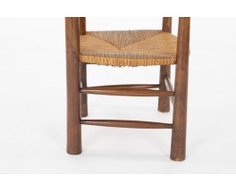 Armchairs in oak and straw seat 1950 set of 2