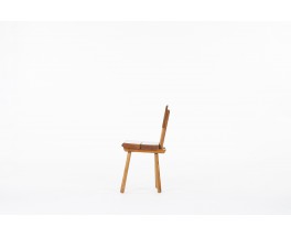 Chairs in elm design brutalist chalet spirit 1950 set of 6