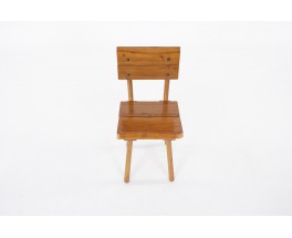 Chairs in elm design brutalist chalet spirit 1950 set of 6