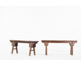 Benches in elm Chinese design 1900 set of 2