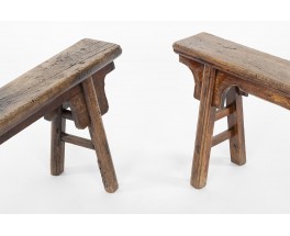 Benches in elm Chinese design 1900 set of 2