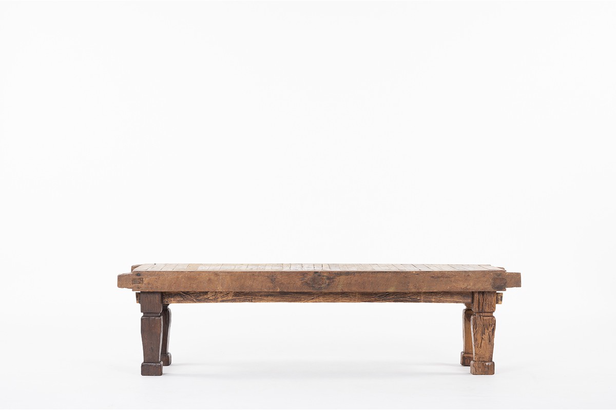 Rectangular coffee table with slat from Bali 1950
