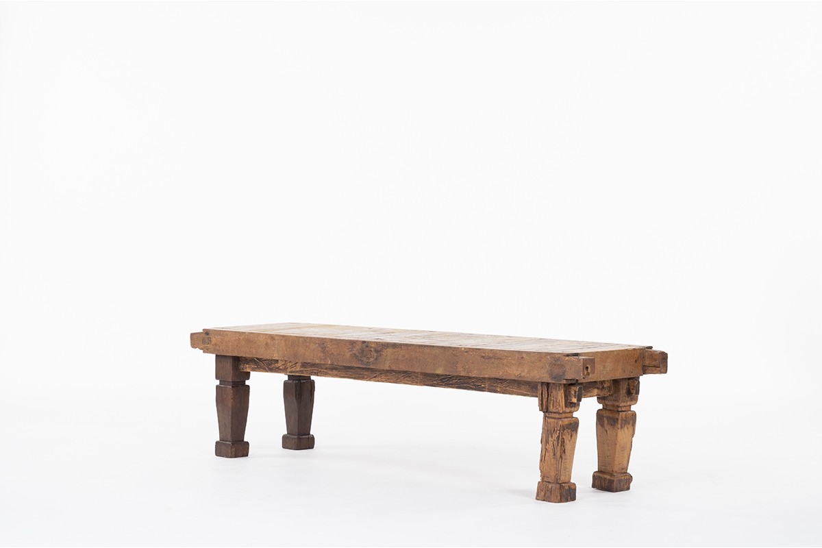 Rectangular coffee table with slat from Bali 1950