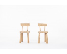 Chaises André Small en orme design brutalist 1980 set de 2