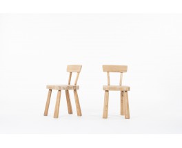 Chaises André Small en orme design brutalist 1980 set de 2