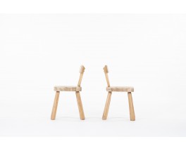 Chaises André Small en orme design brutalist 1980 set de 2