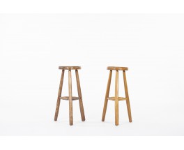 Bar stools in elm 1980 set of 2