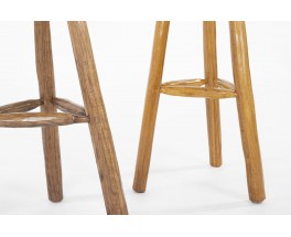 Bar stools in elm 1980 set of 2