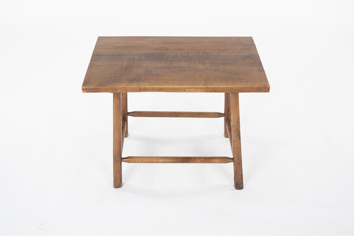 Rectangular console table in solid walnut 1950