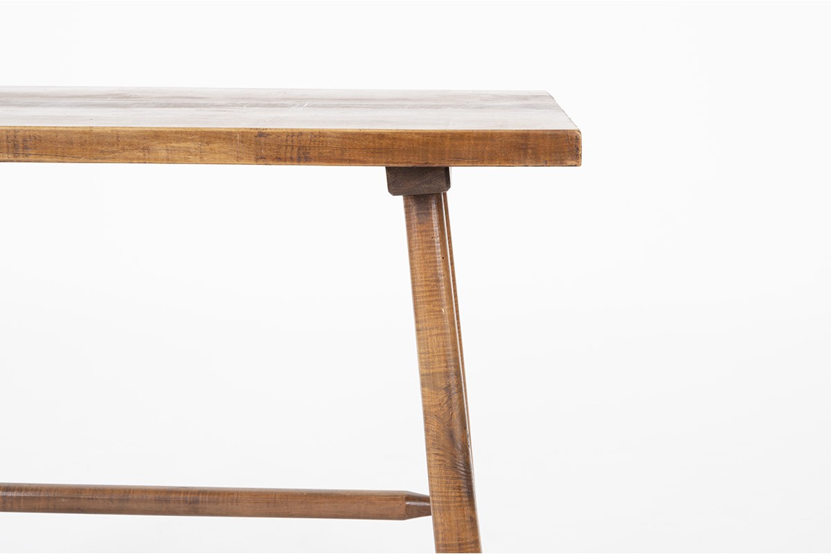 Rectangular console table in solid walnut 1950