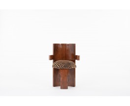 Armchair in rosewood veneer and zebra fabric design Art Deco 1930