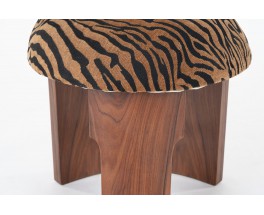 Armchair in rosewood veneer and zebra fabric design Art Deco 1930