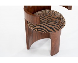 Armchair in rosewood veneer and zebra fabric design Art Deco 1930