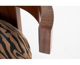 Armchair in rosewood veneer and zebra fabric design Art Deco 1930