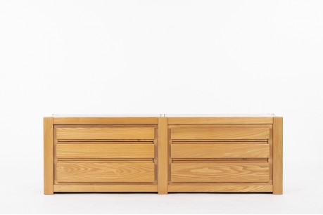 Storage cabinet with drawers in elm edition Maison Regain 1980