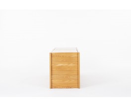 Meuble de rangement à tiroirs en orme édition Maison Regain 1980