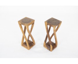 Bar stools in teak from Bali 1980 set of 2