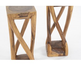 Bar stools in teak from Bali 1980 set of 2