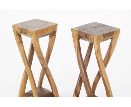 Bar stools in teak from Bali 1980 set of 2