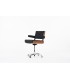 Fauteuil de bureau Alain Richard en noyer et lin noir 1970
