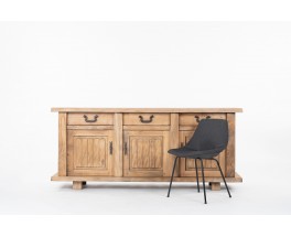 Sideboard in elm brutaliste design 1950