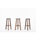 Bar stools in dark elm 1980 set of 3