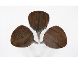 Bar stools in dark elm 1980 set of 3