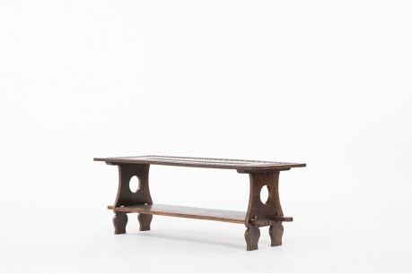 Table basse rectangulaire en cocotier Congo 1960