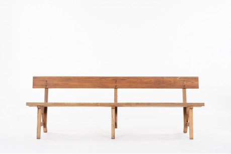 Bench with backrest in beech large model 1950