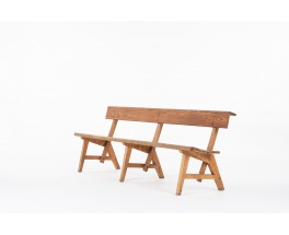Bench with backrest in beech large model 1950