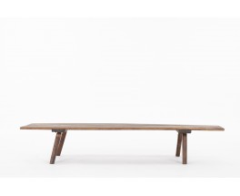 Rectangular coffee table in oak brutalist design 1950