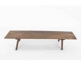 Rectangular coffee table in oak brutalist design 1950