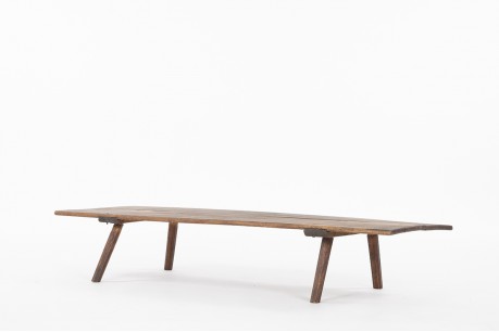 Rectangular coffee table in oak brutalist design 1950