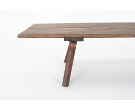 Rectangular coffee table in oak brutalist design 1950