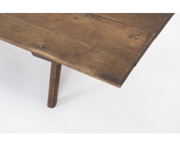 Table basse rectangulaire en chêne design brutaliste 1950