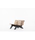 Bench with slats in pine with black base 1950