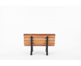 Bench with slats in pine with black base 1950
