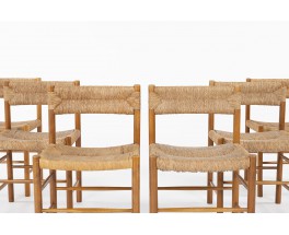 Chairs model Dordogne in ash and straw edition Sentou 1980 set of 6